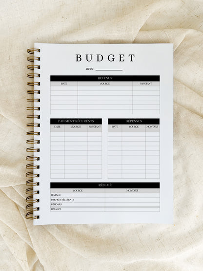 Agenda non-daté 12 mois Flora grand format – ajout optionnel : budget