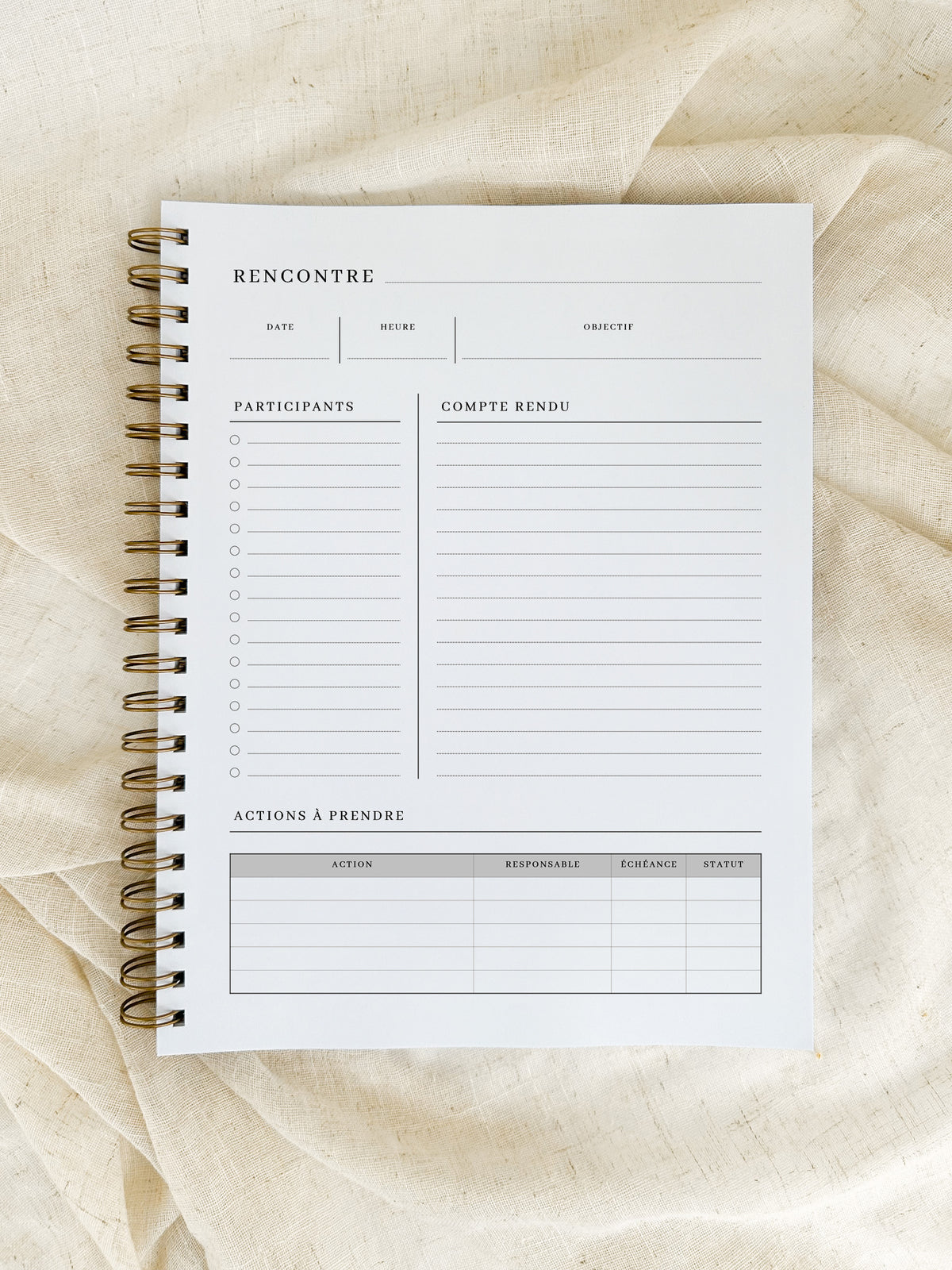 Agenda non-daté 12 mois Fleurs Nordiques Grand format