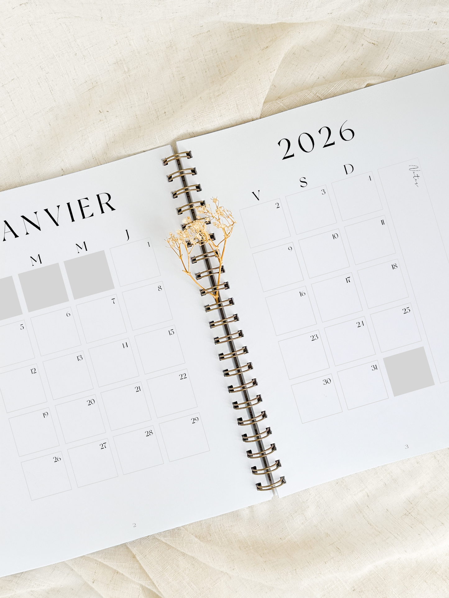 Agenda 2026 Fleurs Nordiques Grand format