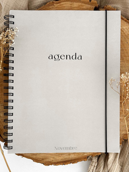 Agenda non-daté 12 mois Greige