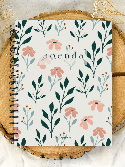 Agenda non-daté 12 mois Flora Grand format