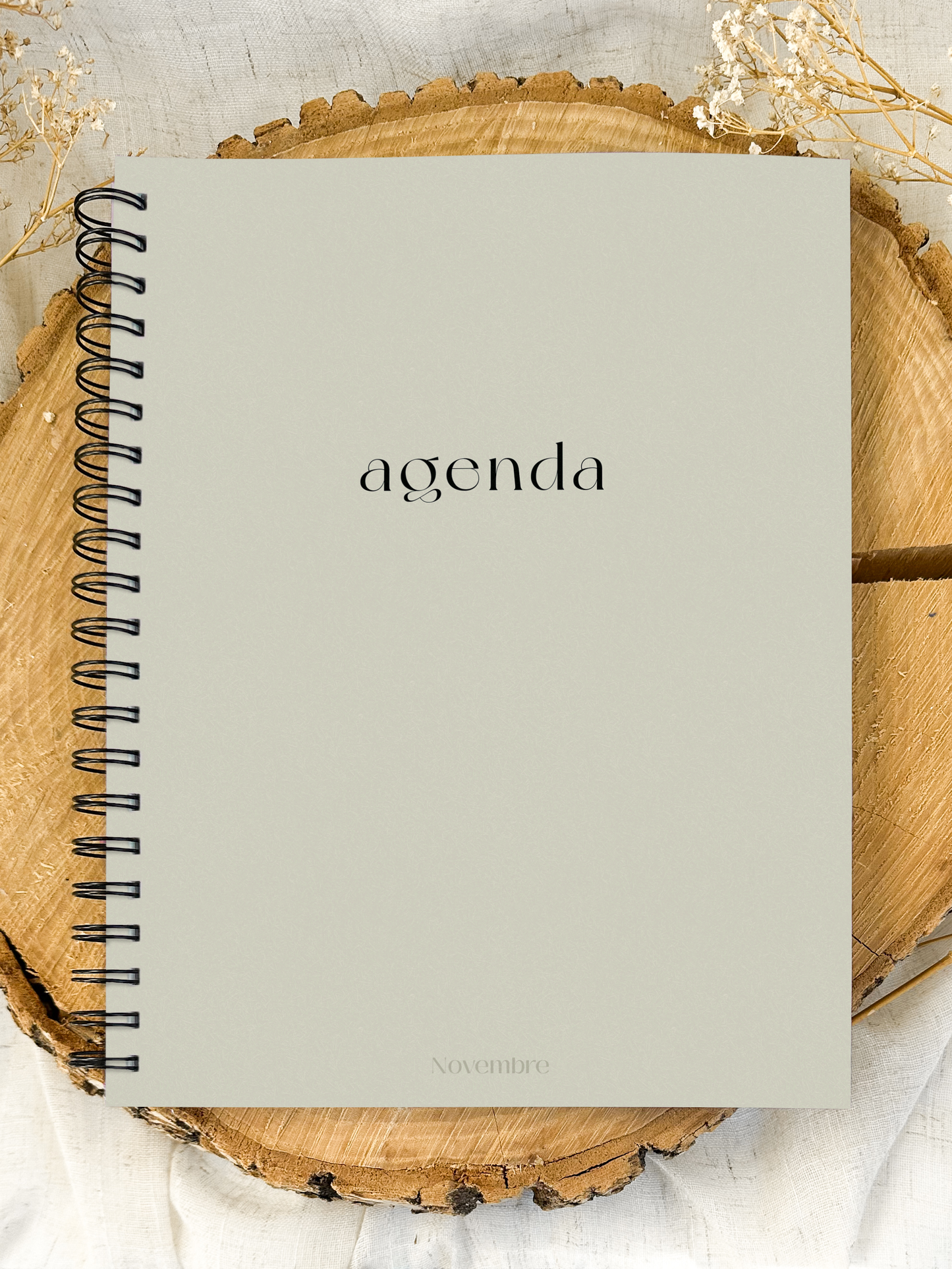 Agenda non-daté 12 mois Greige Grand format