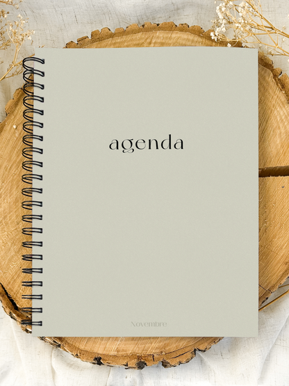 Agenda non-daté 12 mois Greige Grand format