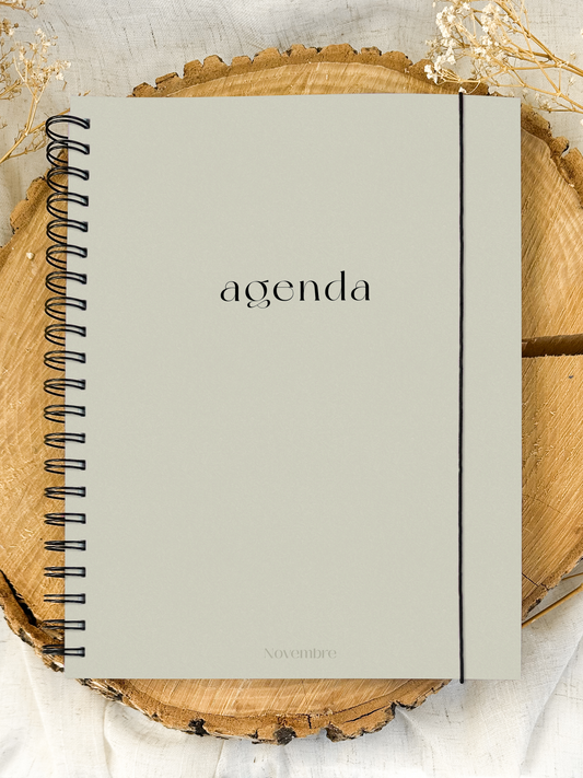 Agenda non-daté 12 mois Greige Grand format