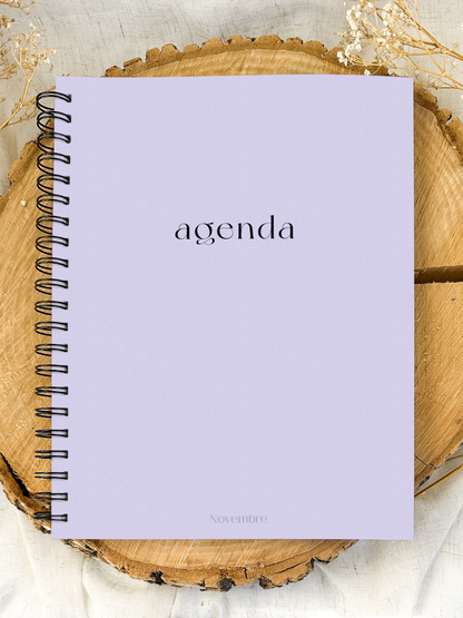 Agenda non-daté 12 mois Lavande Grand format