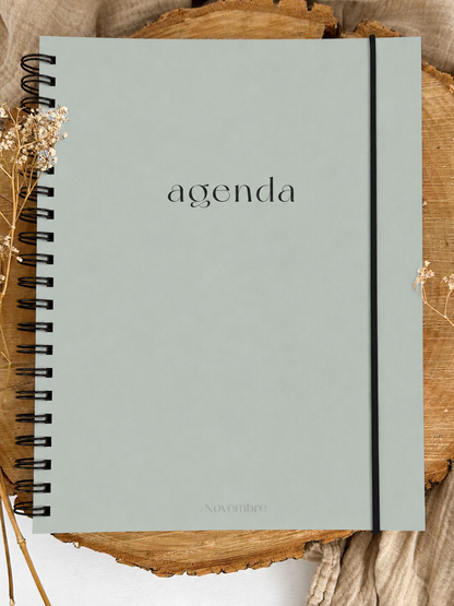Agenda non-daté 12 mois Greige Grand format