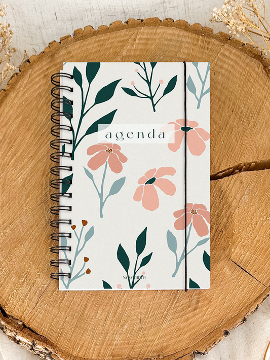 Agenda non-daté 12 mois Flora Format de poche