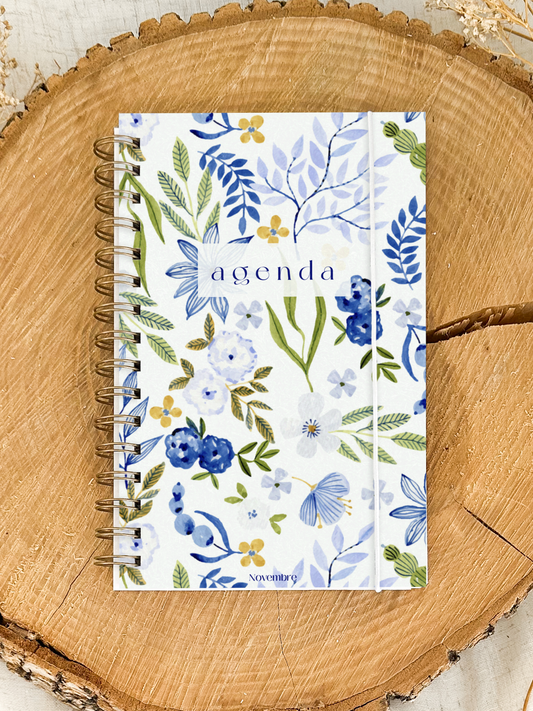 Agenda non-daté 12 mois Hydrangea Format de poche