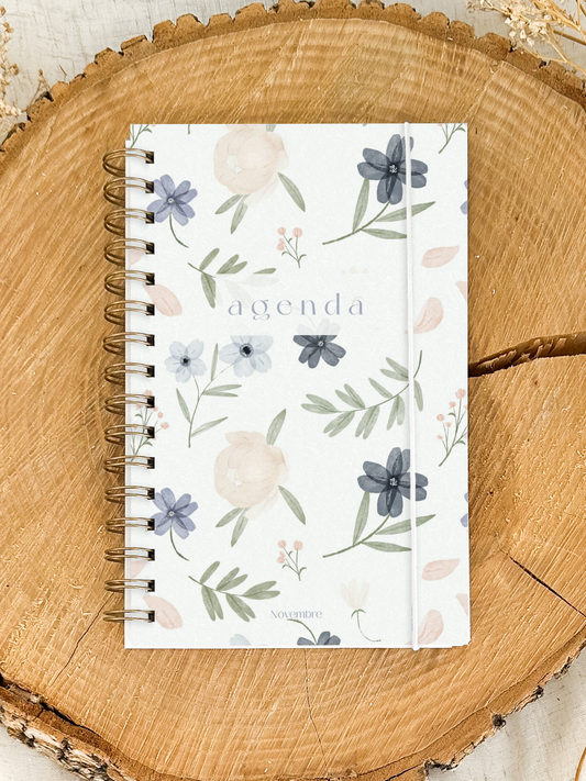 Agenda non-daté 12 mois Jardin d'azur Format de poche