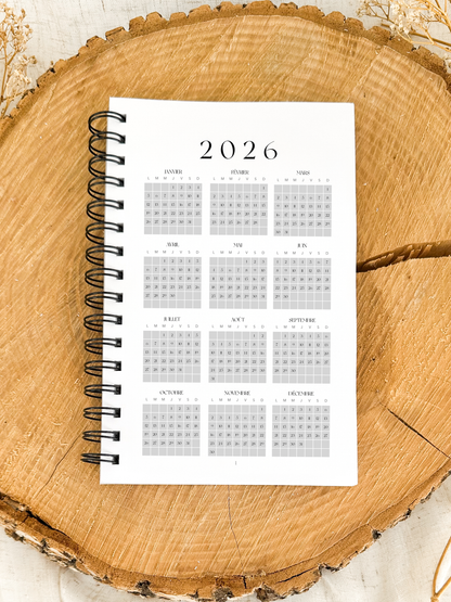 Agenda 2026 Greige Format de poche