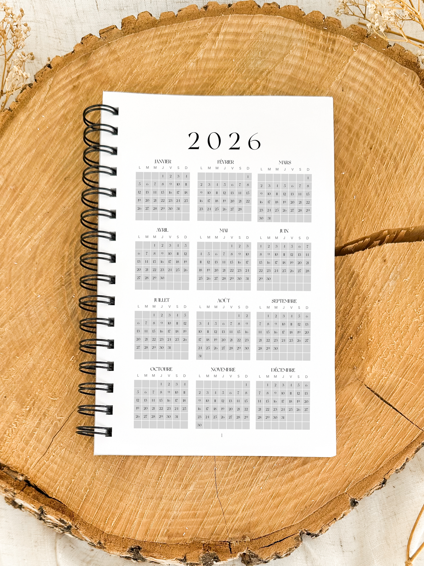 Agenda 2026 Fleurs nordiques Format de poche