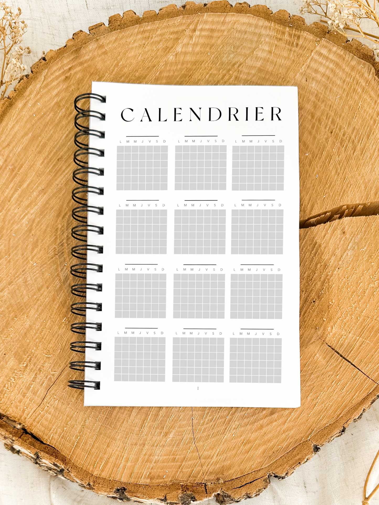 Agenda non-daté 12 mois Sauge Format de poche