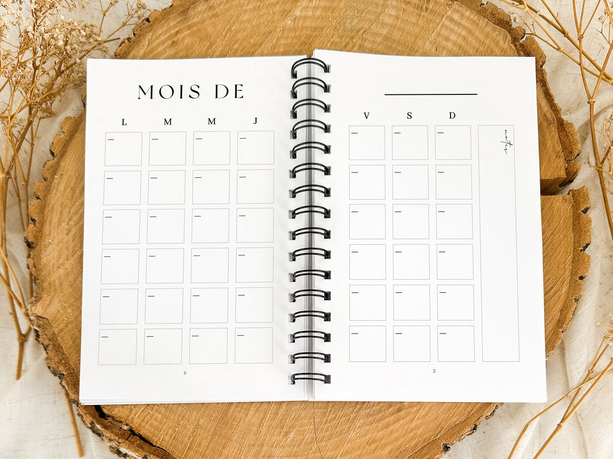 Agenda non-daté 12 mois Lavande Format de poche