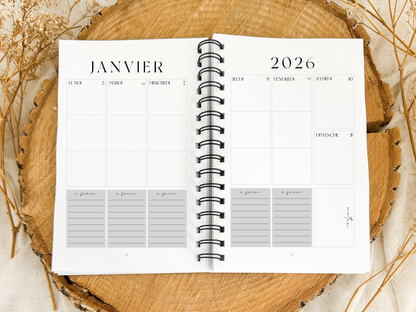 Agenda 2026 Fleurs Blanches Format de poche
