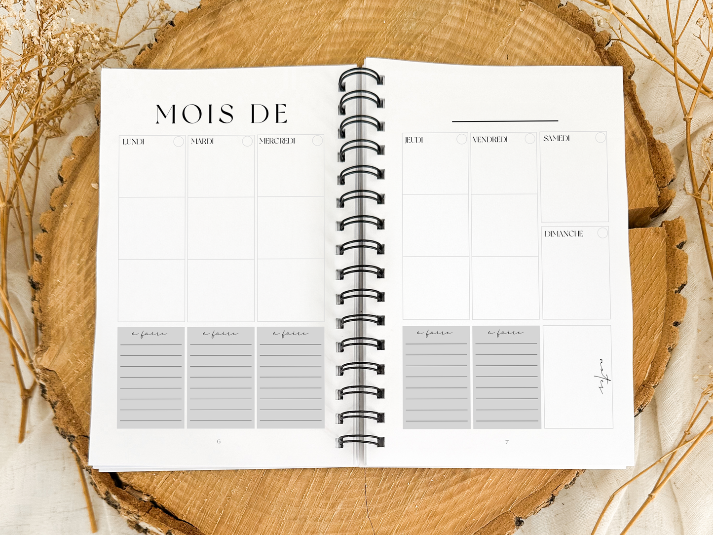 Agenda non-daté 12 mois Sauge Format de poche