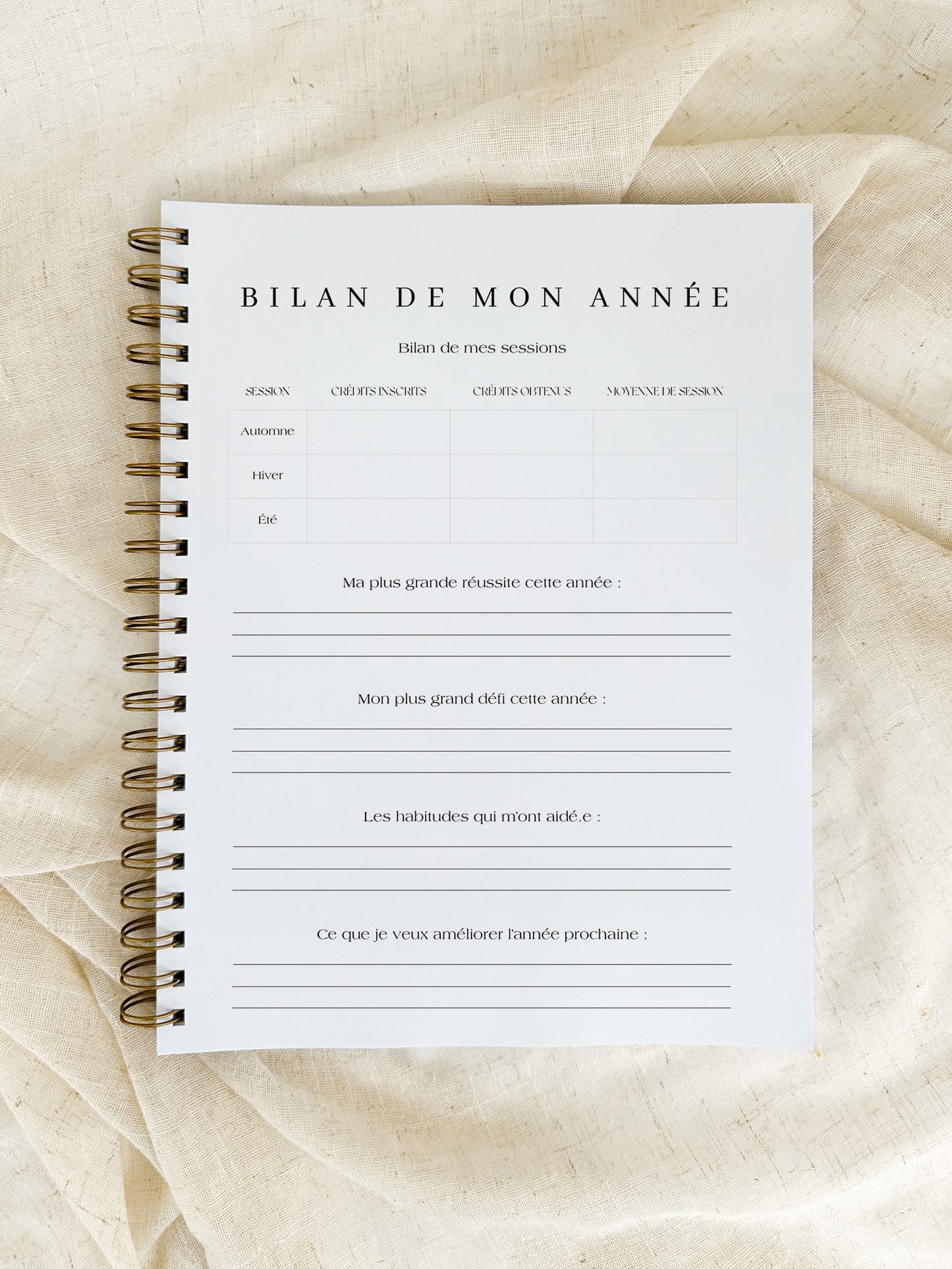 Agenda non-daté 12 mois Boréal Grand format