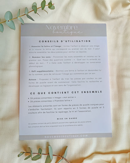 Système d'apprentissage de l'alphabet