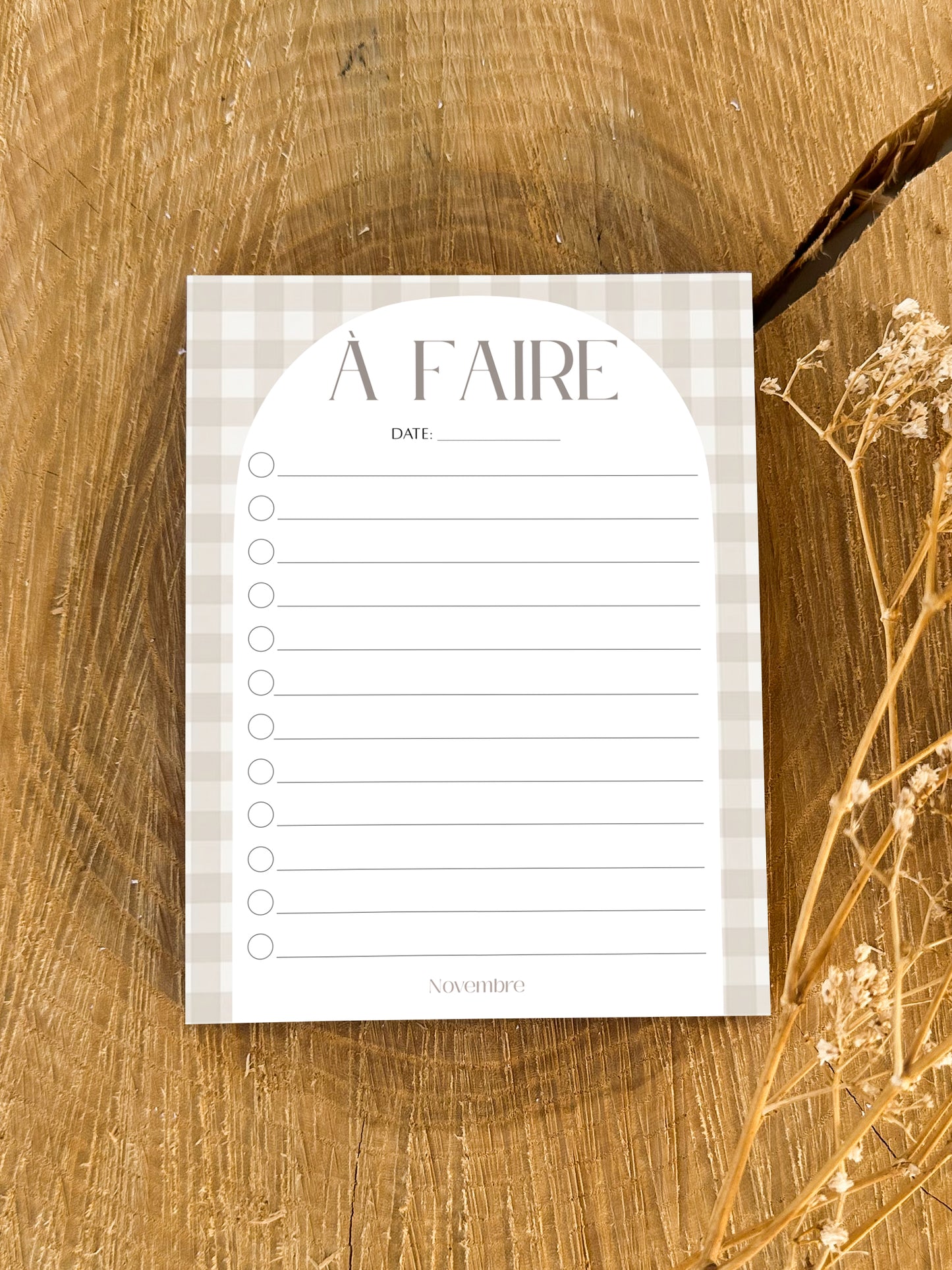 Bloc-notes de liste de choses à faire Damier d'été