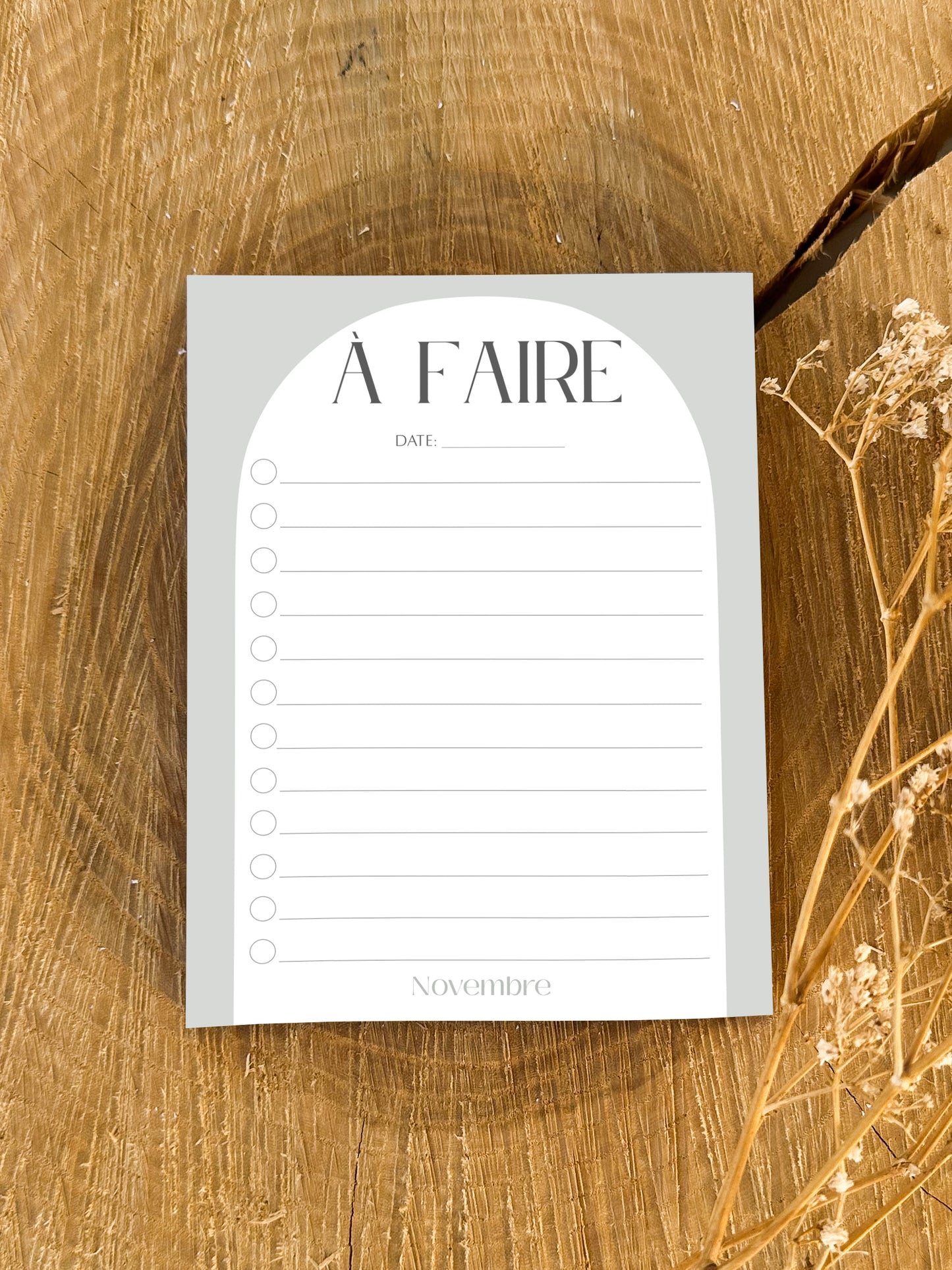 Bloc-notes de liste de choses à faire Greige