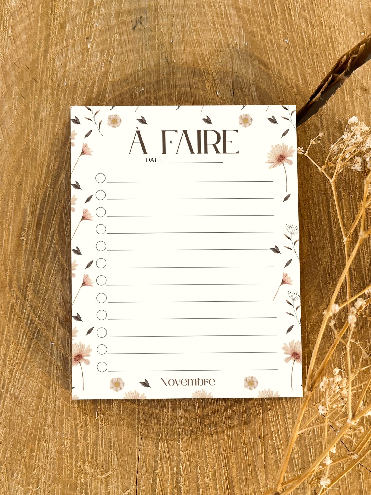 Notepad, to-do list Nordic Flowers