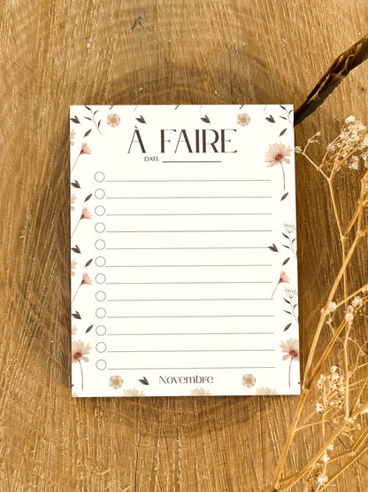 Notepad, to-do list Nordic Flowers