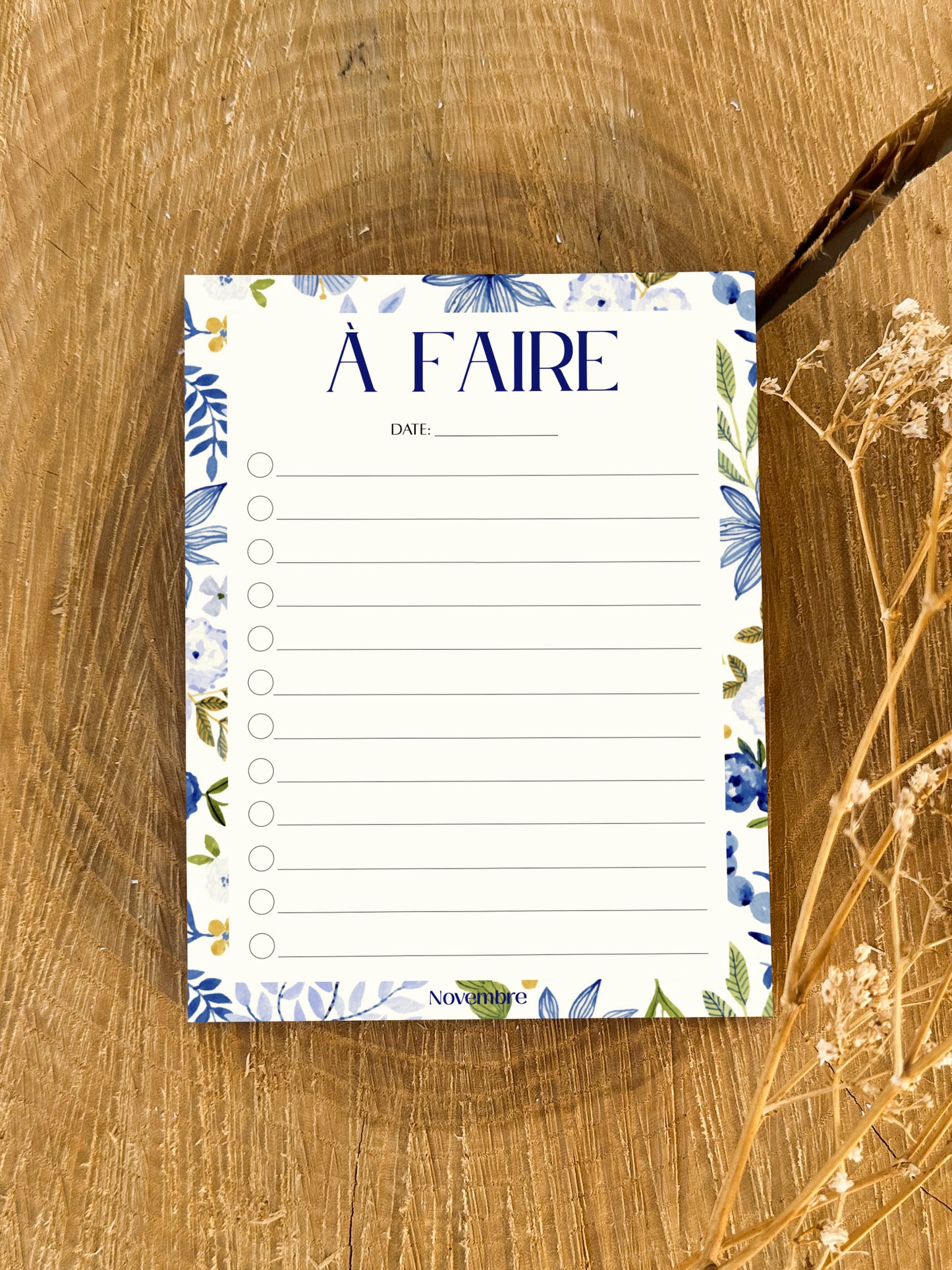 Bloc-notes de liste de choses à faire Hydrangea