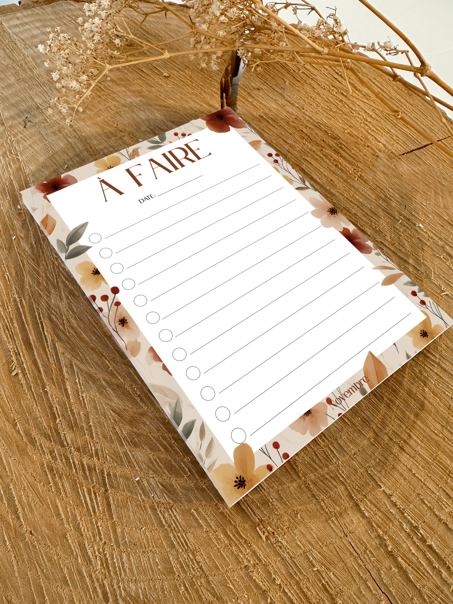 Bloc-notes de liste de choses à faire Cannelle