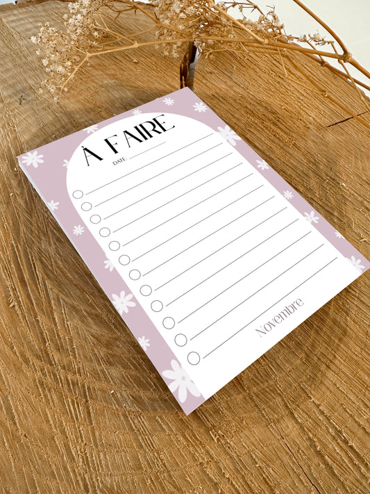 Bloc-notes de liste de choses à faire Rosie