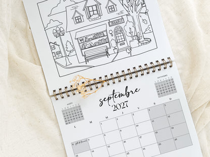 Calendrier 2027 à colorier Rosie