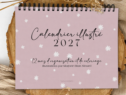 Calendrier 2027 à colorier Rosie