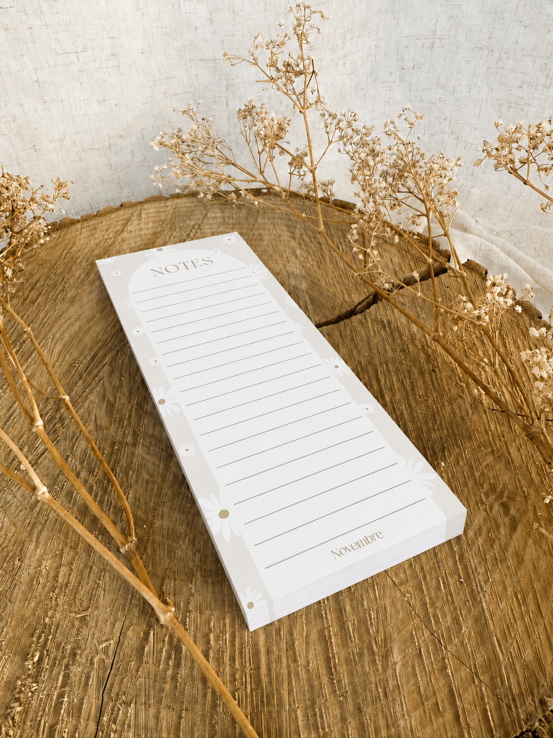 Bloc-Notes Calepin Fleurs Blanches