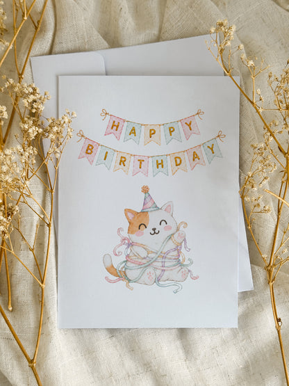 Carte d’anniversaire Chaton