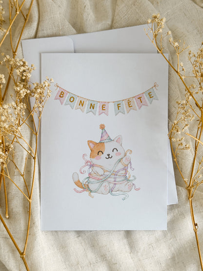 Carte d’anniversaire Chaton