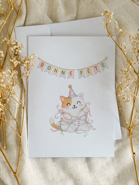 Carte d’anniversaire Chaton