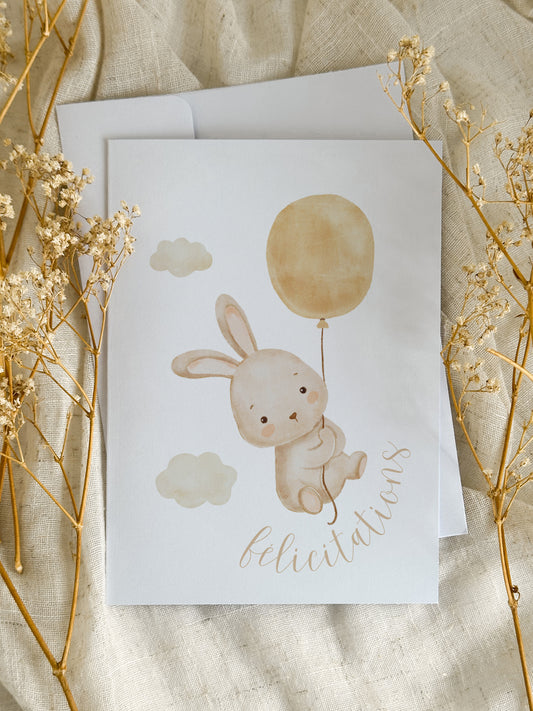 Carte de naissance Lapin