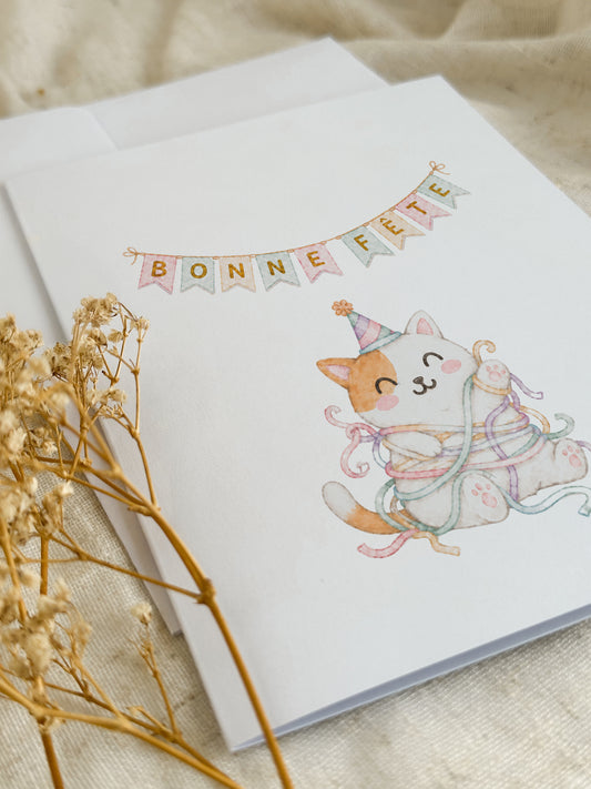 Carte d’anniversaire Chaton