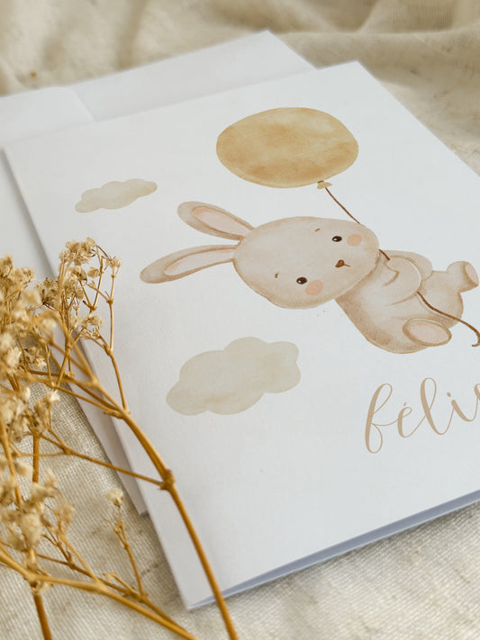 Carte de naissance Lapin