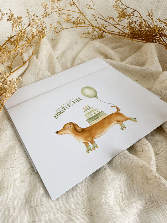 Carte d’anniversaire Teckel