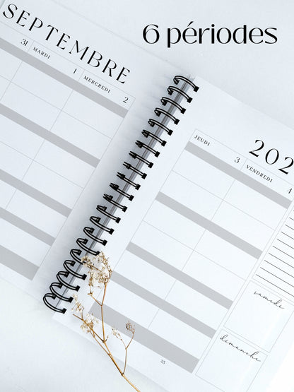 Planificateur pour enseignants et personnel scolaire 2026-2027 Damier d'été