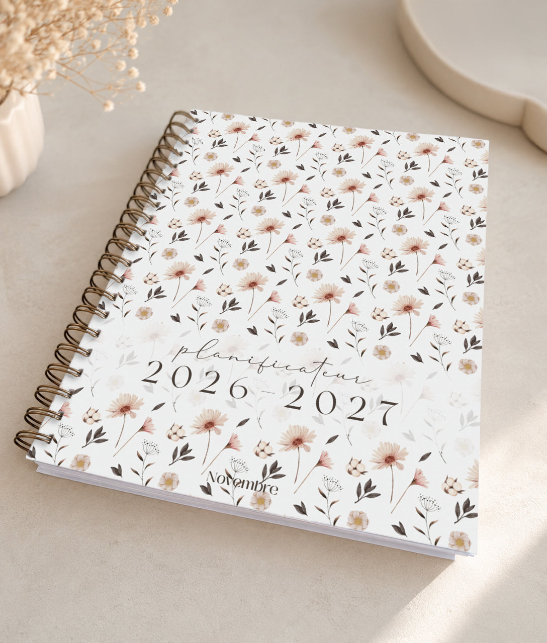 Planificateur pour enseignants et personnel scolaire 2026-2027 Fleurs nordiques