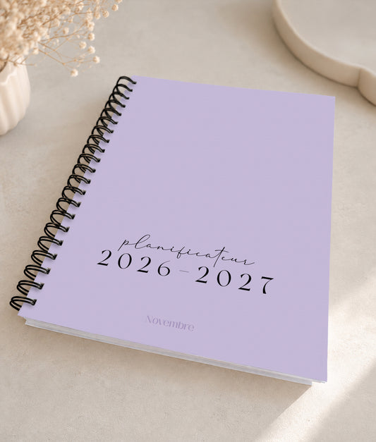 Planificateur pour enseignants et personnel scolaire 2026-2027 Lavande