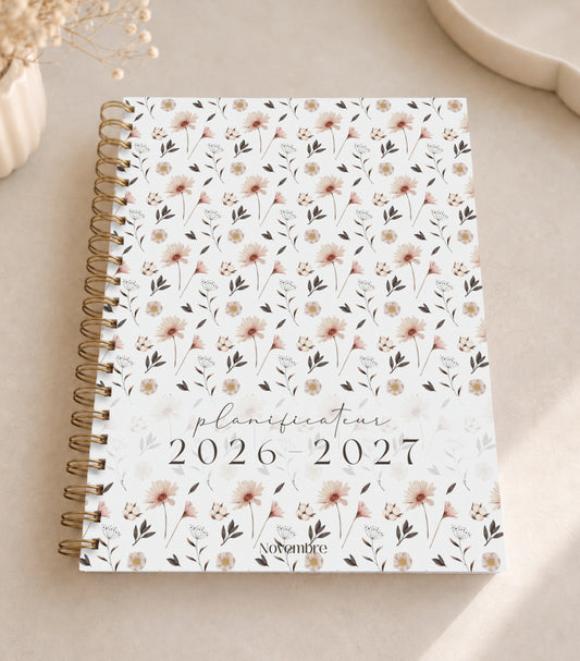 Planificateur pour enseignants et personnel scolaire 2026-2027 Fleurs nordiques