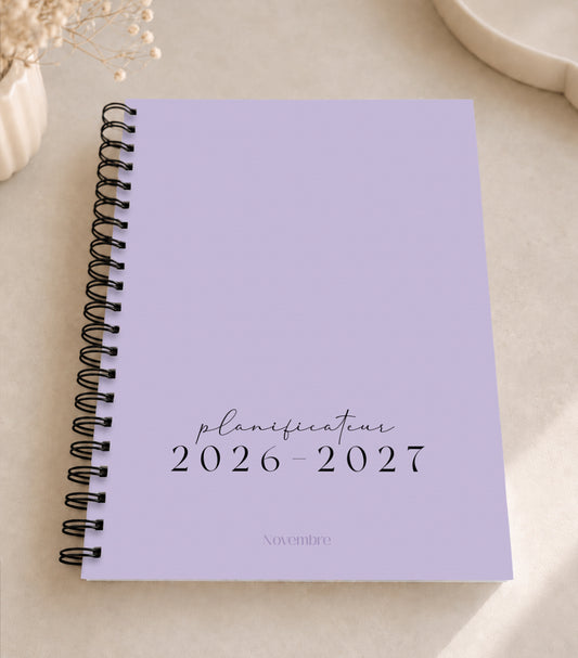 Planificateur pour enseignants et personnel scolaire 2026-2027 Lavande