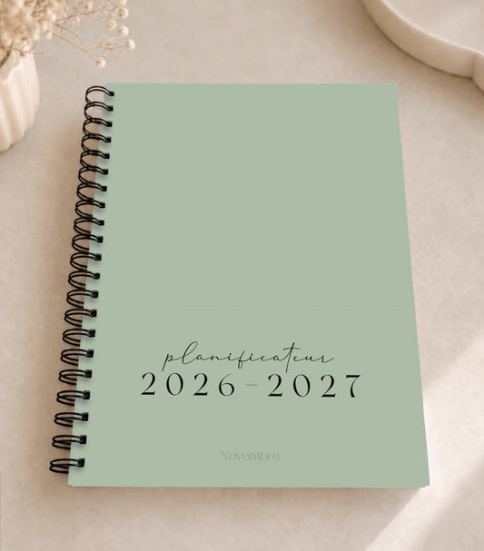 Planificateur pour enseignants et personnel scolaire 2026-2027 Sauge