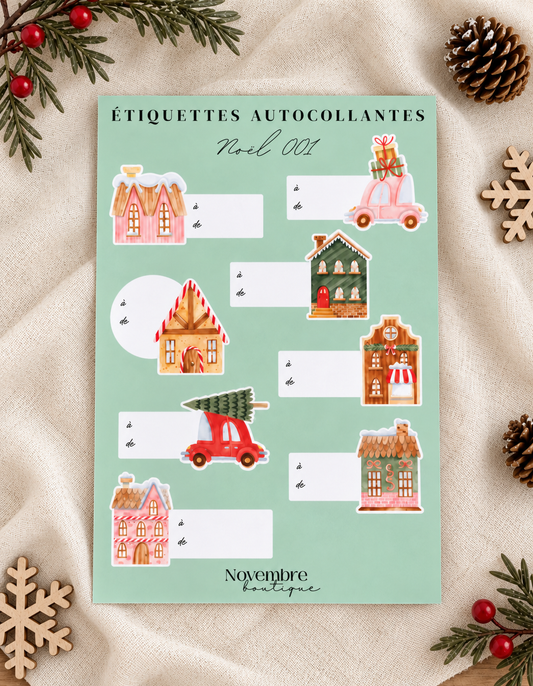 Étiquettes autocollantes pour cadeaux de Noël 01