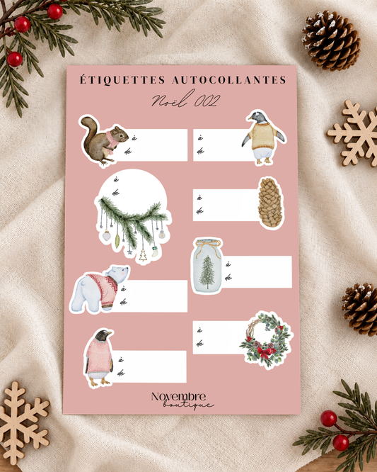 Étiquettes autocollantes pour cadeaux de Noël 02
