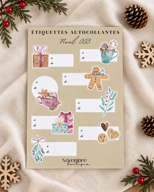 Étiquettes autocollantes pour cadeaux de Noël 03