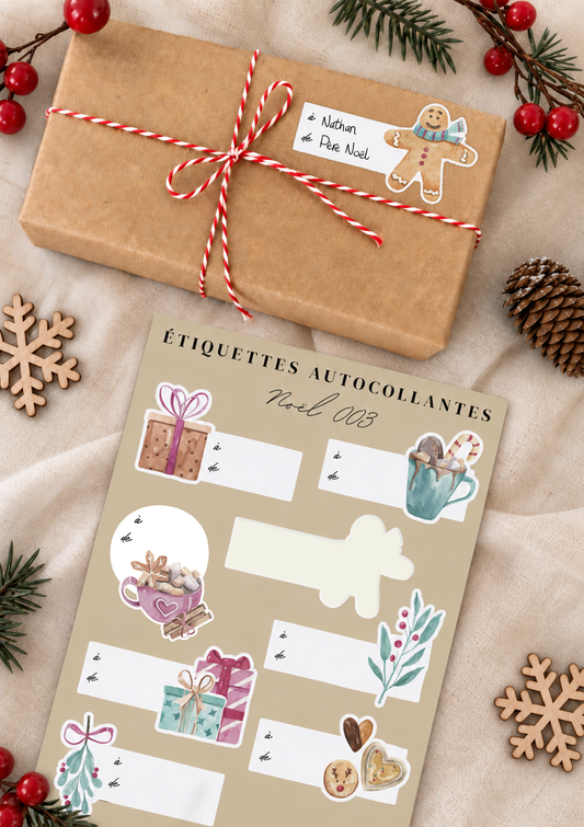 Étiquettes autocollantes pour cadeaux de Noël 03