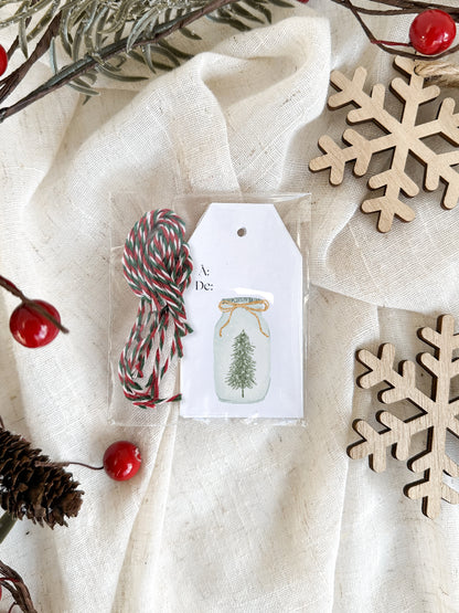 Étiquettes cadeaux de Noël Blanches 02