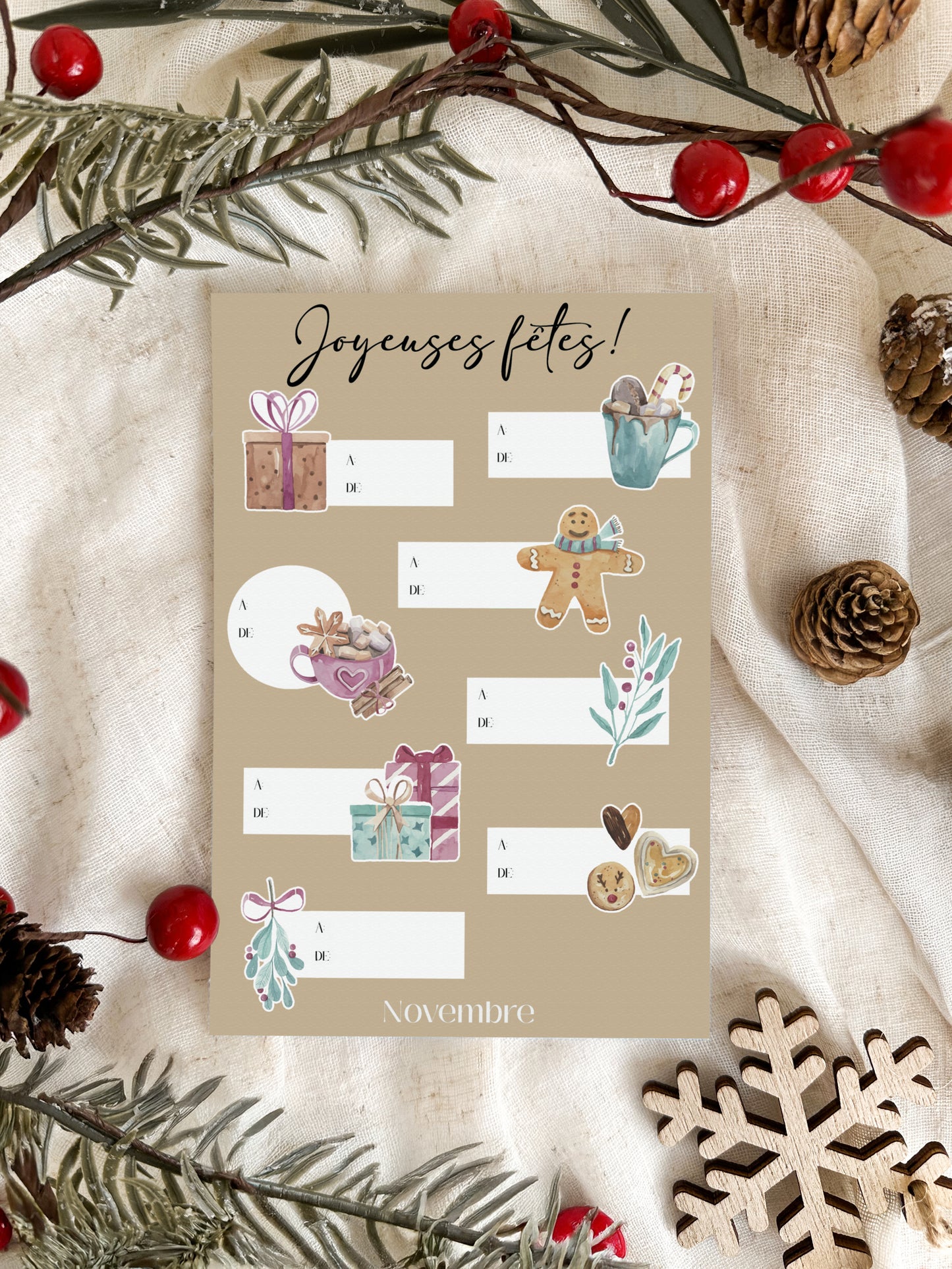 Étiquettes autocollantes pour cadeaux de Noël 03